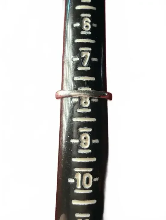 Emerald Cut Clear Stone Silver Tone Ring Size 8 - Picture 3 of 7